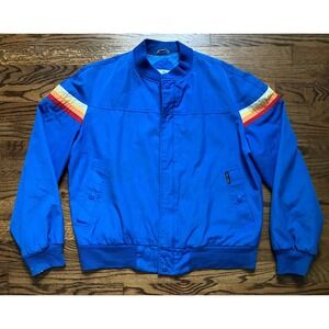 Vintage Pacific Trail Windbreaker Jacket Mens Large Retro Track Jacket Striped
